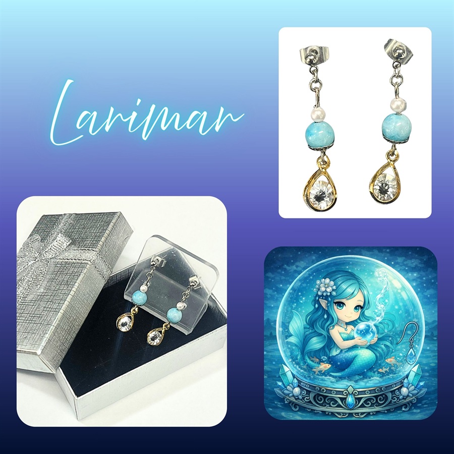 ピアス・イヤリング　　ブルーラリマー